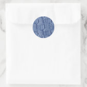 Gebreide wol vierkant blauw ronde sticker (Tas)