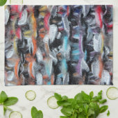 Gebreide wollen garen kleurrijk theedoek (Gevouwen)