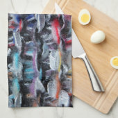 Gebreide wollen garen kleurrijk theedoek (Quarter Fold)