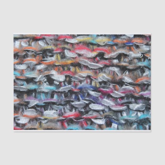 Gebreide wollen garen kleurrijk tissuepapier (Voorkant)