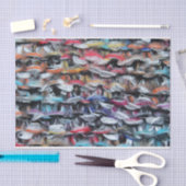 Gebreide wollen garen kleurrijk tissuepapier (Craft)