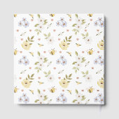Gebreide Woodland Beer Bloemen Blauw Bow Baby show Gastenboek (Achterkant)