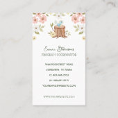 Gebreide Woodland Beer Bloemen Kinderopvang Kinder Visitekaartje (Achterkant)