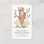 Gebreide Woodland Beer Bloemen Kinderopvang Kinder Visitekaartje (Voorkant)