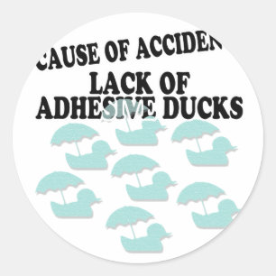 Gebrek aan hechtende eenden Humor Ronde Sticker