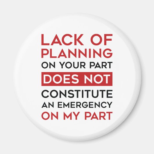 Gebrek aan planning magneet (Voorkant)