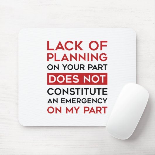 Gebrek aan planning muismat (Met muis)