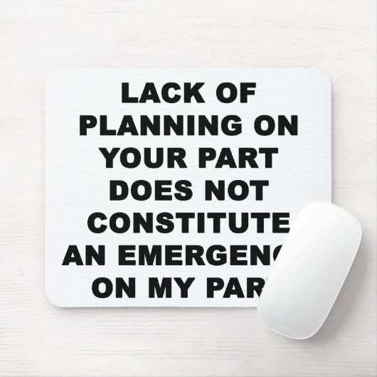 Gebrek aan planning muismat (Met muis)