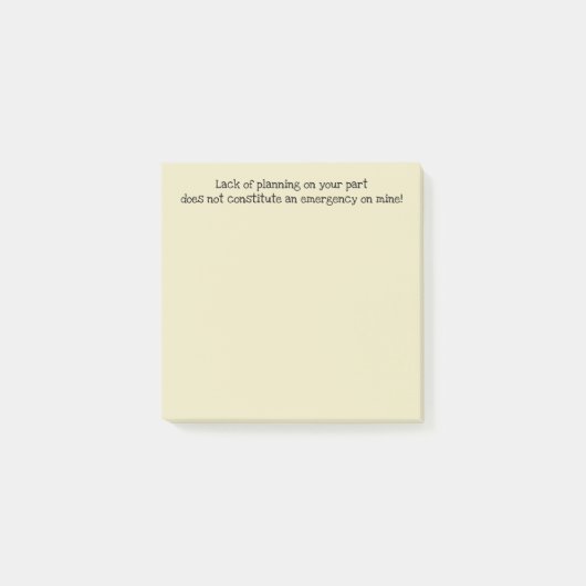Gebrek aan planning niet noodgeel post-it® notes (Voorkant)