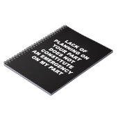 Gebrek aan planning notitieboek (Linkerzijde)