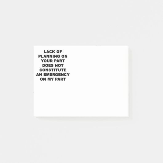 Gebrek aan planning post-it® notes (Voorkant)
