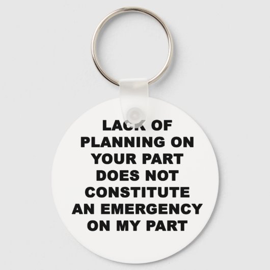 Gebrek aan planning sleutelhanger (Voorkant)