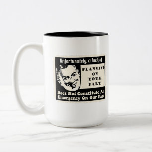 Gebrek aan planning tweekleurige koffiemok