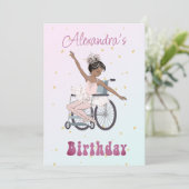 Gebrekkige ballerina Afro-Amerikaanse meisjes Roze Kaart (Staand voorkant)