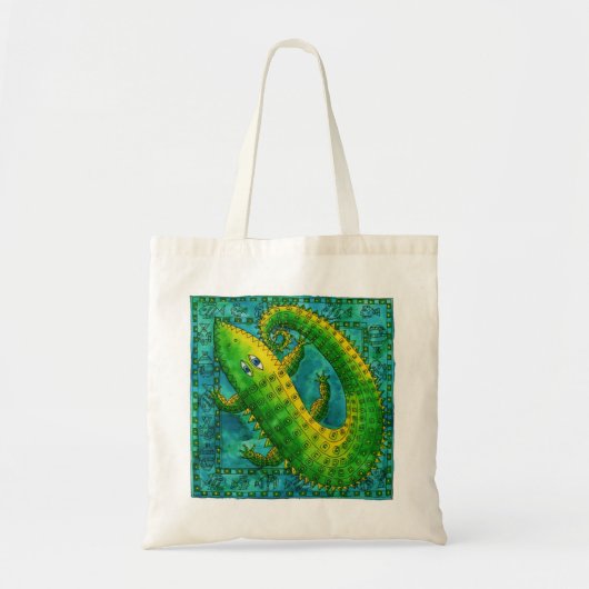 Gebrocheerde krokodil aquarelillustratie tote bag (Voorkant)
