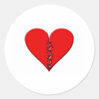 Gebrochenes , geflicktes Herz Ronde Sticker