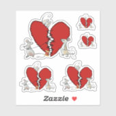 Gebrochenes Herz nähen Sticker (Vel)