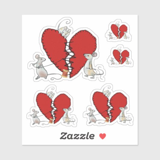 Gebrochenes Herz nähen Sticker (Vel)