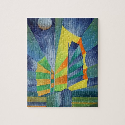 Gebrok door het licht van de zilvermaan legpuzzel (Verticaal)