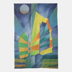 Gebrok door het licht van de zilvermaan theedoek