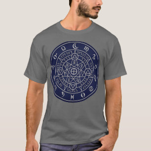 Gebroken Alchemy Symbolen Blauw design T-shirt