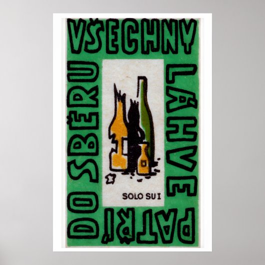 Gebroken alcoholflessen - Matchbox Print - Tsjechi (Voorkant)