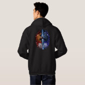 Gebroken Anime Krijger Hoodie (Achterkant volledig)