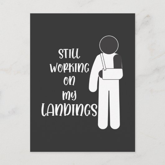 Gebroken arm beterschap stuntman kind briefkaart (Voorkant)