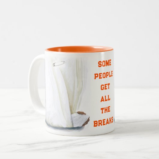 Gebroken Arm Beterschap Tweekleurige Koffiemok (Voorkant links)