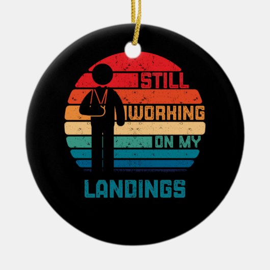 Gebroken arm Kinderen werken goed aan de landing Keramisch Ornament (Voorkant)