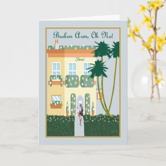 Gebroken arm krijgt een goede Kaart (Gele Bloem)