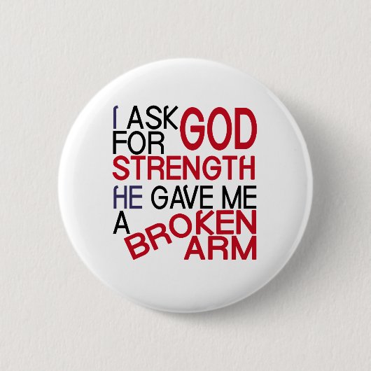 Gebroken arm vormt god ronde button 5,7 cm (Voorkant)