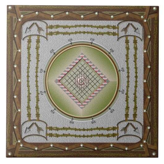 Gebroken Arrow keramische tapijtegel Tegeltje (Voorkant)