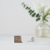 Gebroken bakstenen wandprofielkaart mini visitekaartje (Staand voorkant)