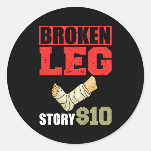 Gebroken been herstel enkelvoet knie oefening ronde sticker (Voorkant)