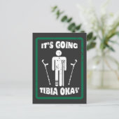 Gebroken been scheenbeen oké beterschap cadeau briefkaart (Staand voorkant)