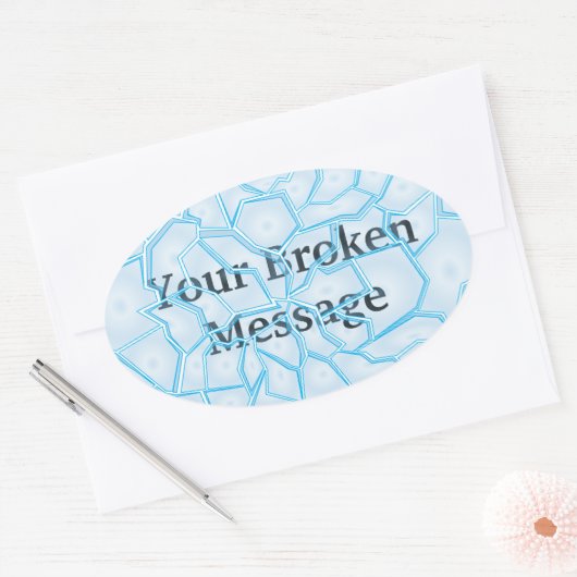 Gebroken bericht ovale sticker (Envelop)