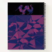 Gebroken blauwe rode Chinese draak Notitieboek (Achterkant)