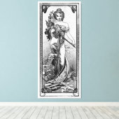 Gebroken bloesems door Alphonse Mucha Canvas Afdruk (Insitu (Houten vloer))