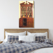 Gebroken boekenkast voor het bureau canvas afdruk (Insitu (Slaapkamer))