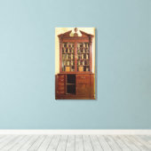 Gebroken boekenkast voor het bureau canvas afdruk (Insitu (Houten vloer))