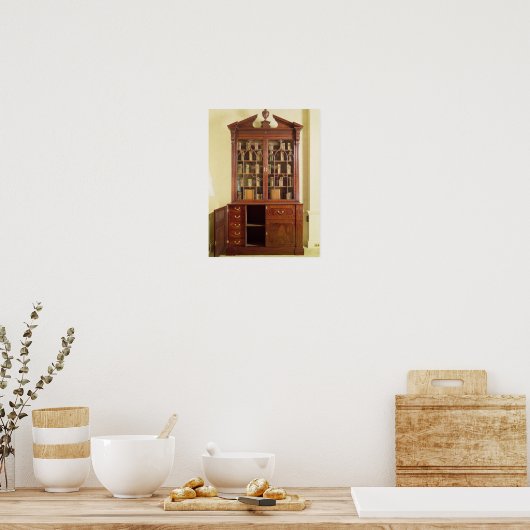 Gebroken boekenkast voor het bureau poster (Keuken)