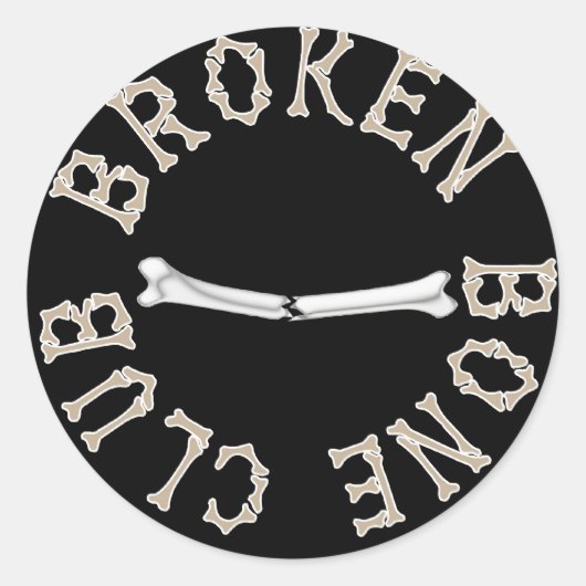 GEBROKEN BOTCLUB RONDE STICKER (Voorkant)