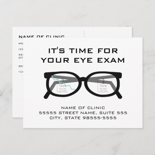 Gebroken bril Eye Exam Appointinder Briefkaart (Voorkant / Achterkant)