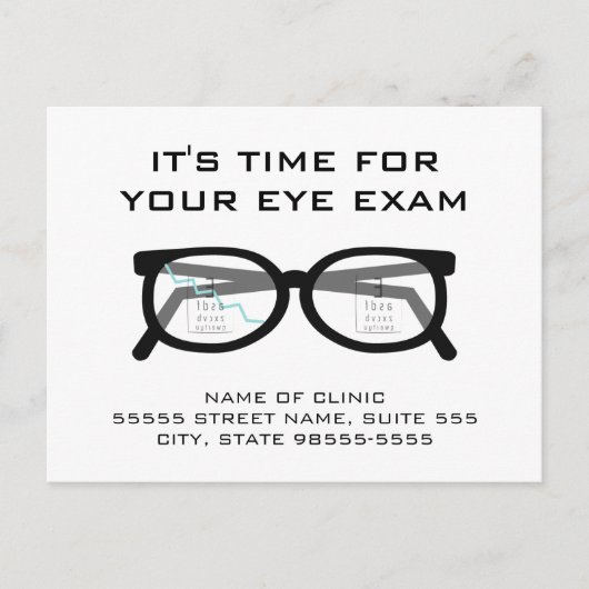 Gebroken bril Eye Exam Appointinder Briefkaart (Voorkant)