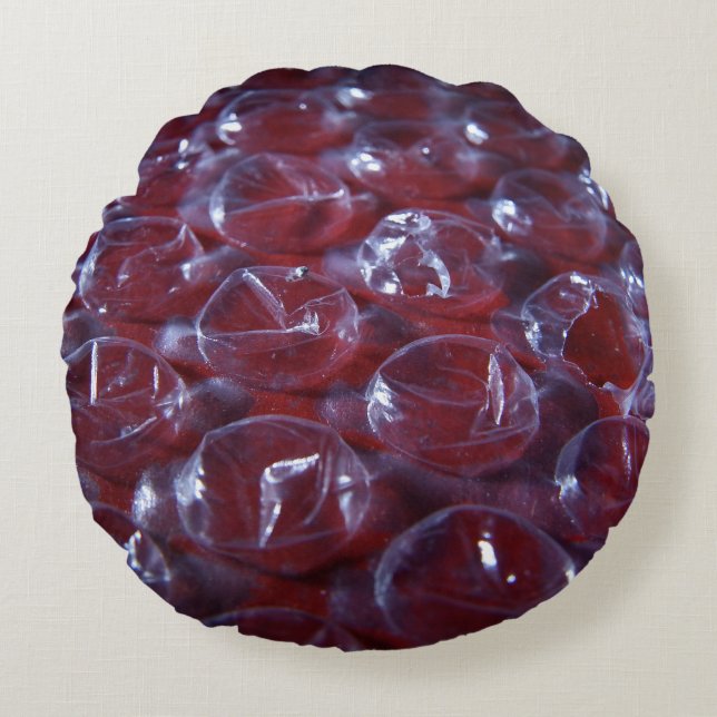 Gebroken Bubbelplastic Ronde Kussen (Voorkant)