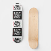 Gebroken Bunny geblokte chaos skateboard! Persoonlijk Skateboard (Voorkant)