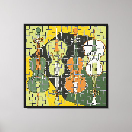 Gebroken Cellen Aarde Tonen Canvas Afdruk (Voorkant)