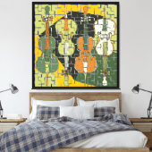 Gebroken Cellen Aarde Tonen Canvas Afdruk (Insitu (Slaapkamer))
