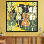 Gebroken Cellen Aarde Tonen Canvas Afdruk (Insitu (Woonkamer))